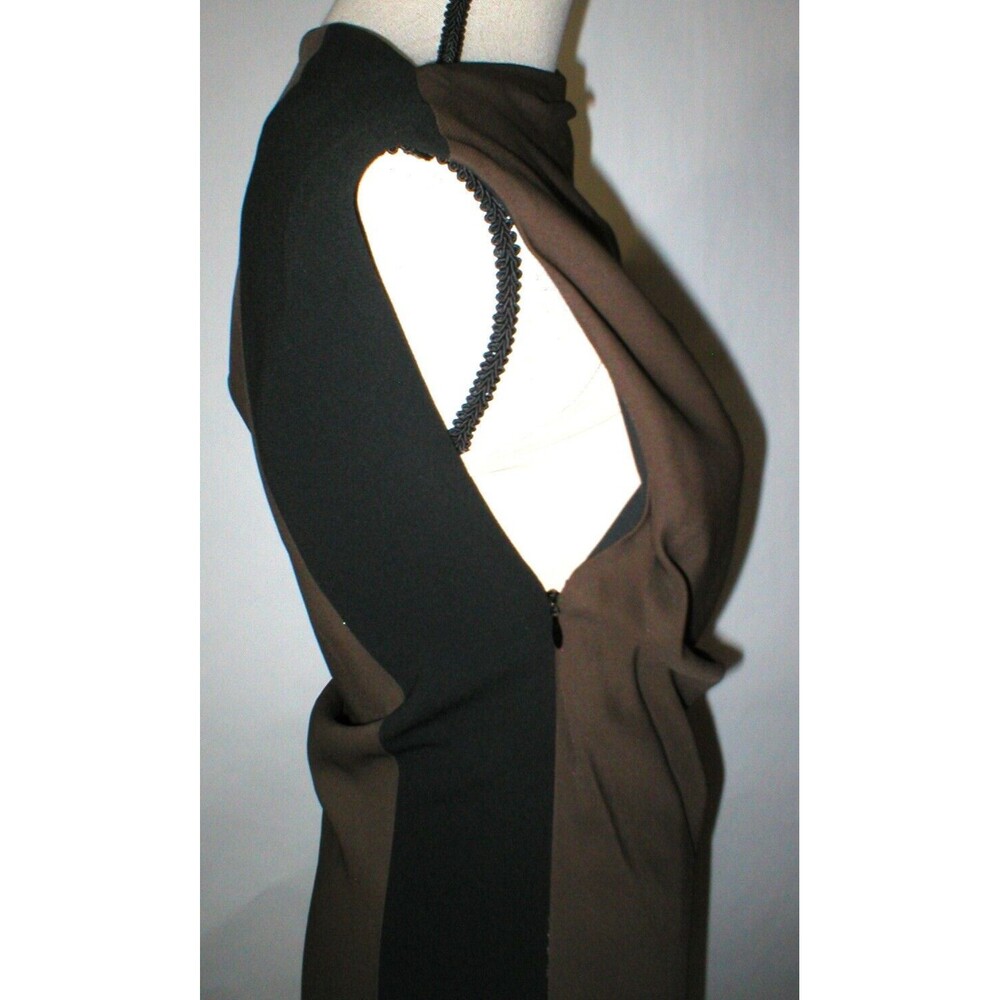 New Womens 4 6 NWT Balenciaga Paris Dress Designer 40 Italy Black Brown Silk Wor - Picture 5 of 12